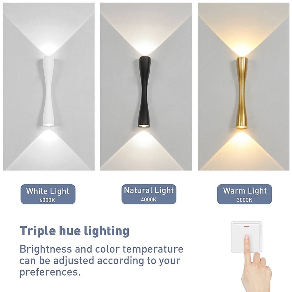 наружный водонепроницаемый настенный светильник 10 Вт 15 Вт светодиодный современный настенный светильник для крыльца и террасы настенный светильник из черного золота алюминиевый материал подходит для 2026 - $49.99 –P2