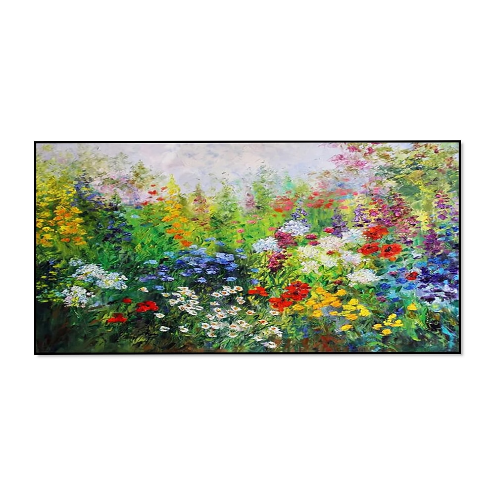 handgjord oljemålning canvas väggkonst dekoration lotusblommor för heminredning rullad ramlös osträckt målning 2025 - $76.99 –P3