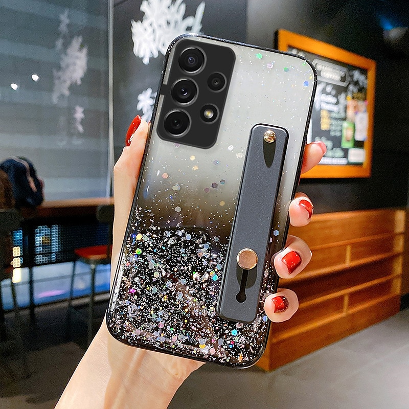телефон Кейс для Назначение SSamsung Galaxy S25 S23 S22 S21 FE S21 Ультра Плюс A54 A32 Кейс на заднюю панель Полная защита тела с ремешком на запястье Блеск Блеск Блестящий Силикон 2025 - $10.99 –P8