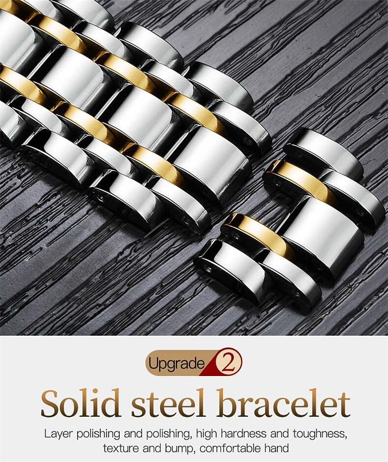 OLEVS мужские механические часы календарь роскошные водонепроницаемые модные автоматические самозаводные часы с фазами луны светящиеся из нержавеющей стали 2026 - $94.99 –P9