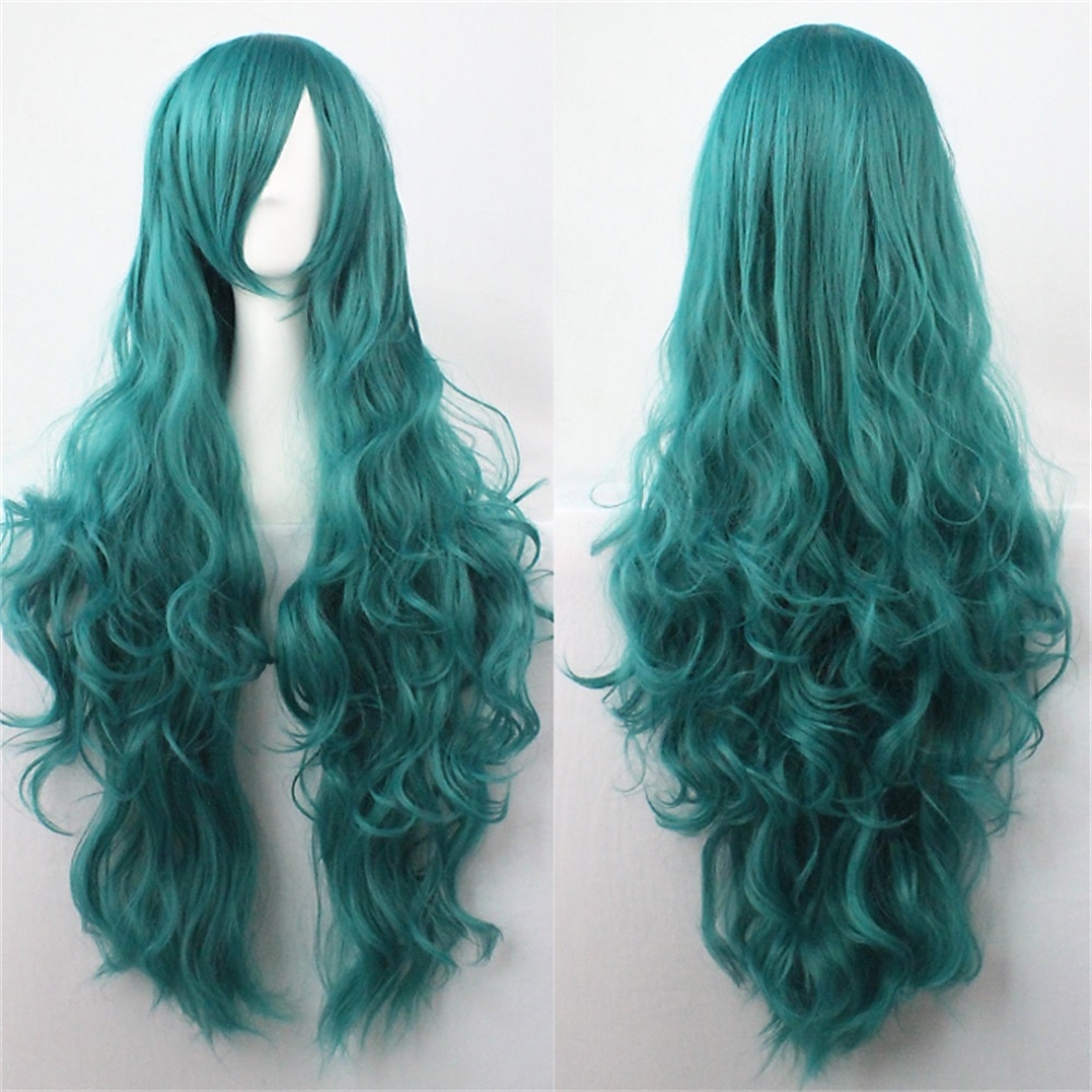 parrucca cos parrucca 80 cm capelli ricci lunghi capelli ricci multicolori in seta ad alta temperatura parrucche anime di halloween del 2025 a $16.99 –P16