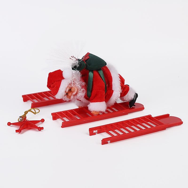 musica elettrica natalizia babbo natale scala da arrampicata, calze della Befana per bambini, divertenti ornamenti per bambole con corda da arrampicata, regali e decorazioni natalizie unici del 2025 a $25.99 –P1