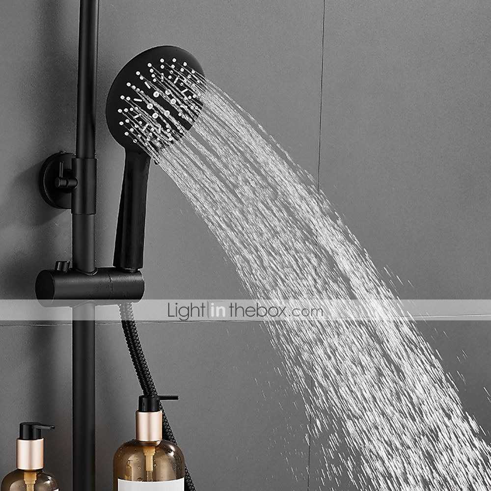 Shower System Faucet Combo Set with 8" Rain Showerhead, Multi-Function Hand Shower, Adjustable Slide Bar and Soap Dish Wall Mounted Ceramic Valve Bath Shower Mixer Taps 2025 - $226.79 –P19