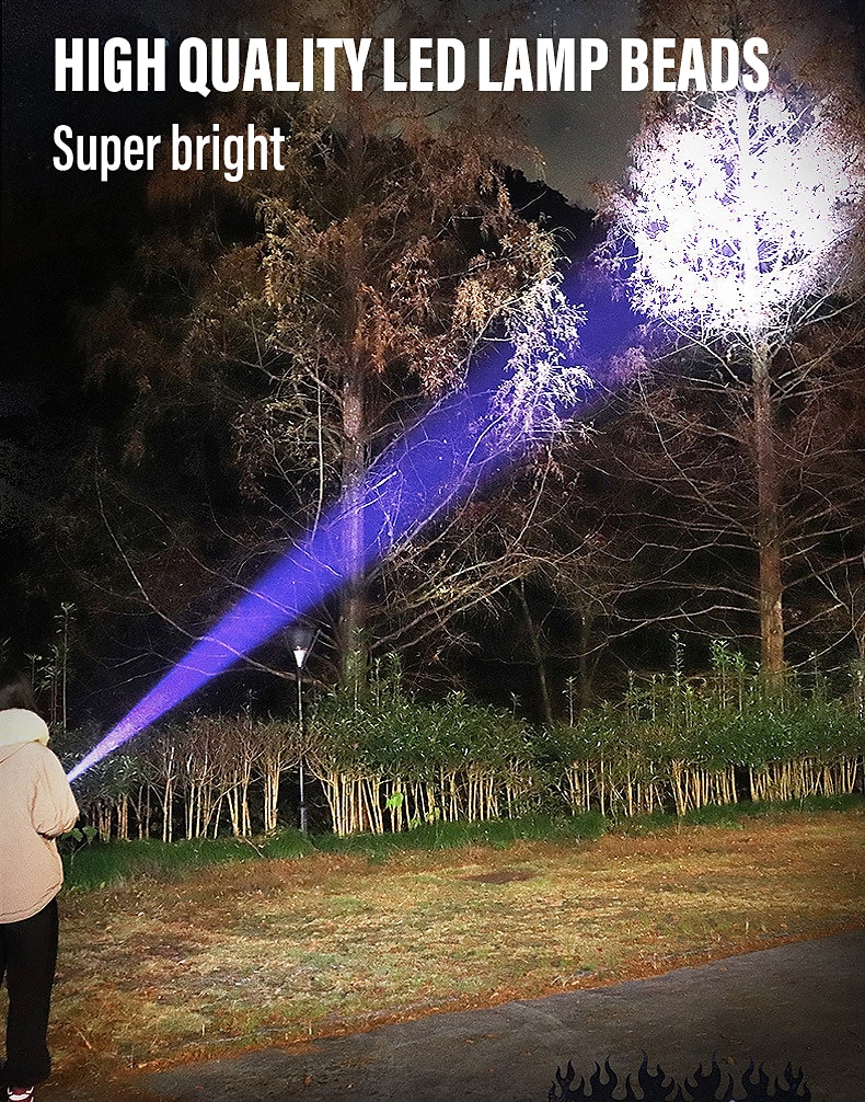 LED Flashlight Super Bright with Safety Hammer and Strong Magnets Side Light Torch Light Portable Lantern for Adventure Camping 2024 - AED 37 –P2