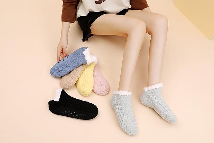 Meias femininas outono e inverno super macias, quentes e aconchegantes, forradas de lã, meias casuais com garras, meias femininas adultas de 2025 por $25.99 –P15