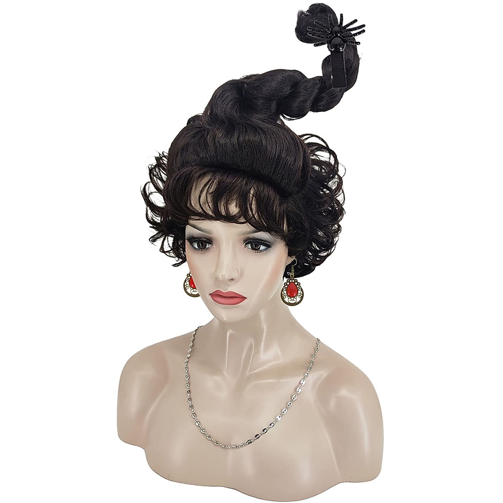 paruka mary sanderson pro ženy hokus pokus 2 paruka sanderson fialová smíšený černý cop paruka bez náušnic náhrdelník vlásenka pro čarodějnice halloween paruky 2025 - $24.99 –P3