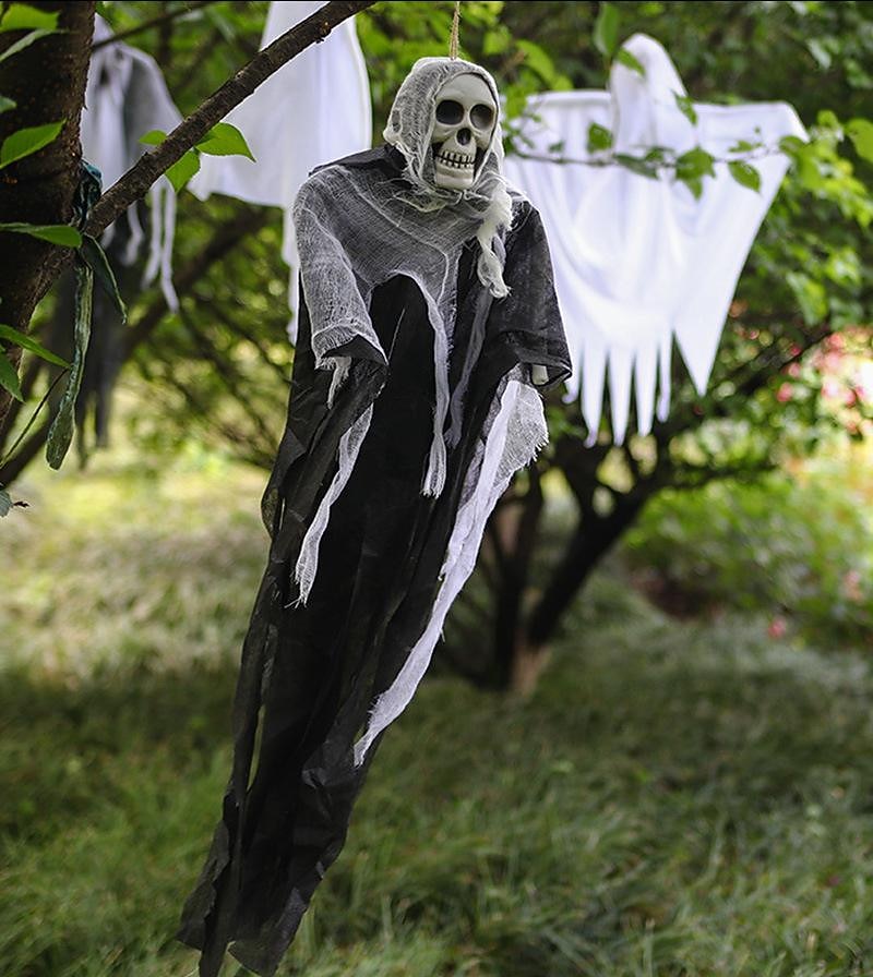 decoración de halloween colgando fantasma transfronterizo especial para esqueletos, gasas, caras de fantasmas, accesorios de miedo en la puerta de la casa embrujada, colgante fantasma 2026 - $9.99 –P3