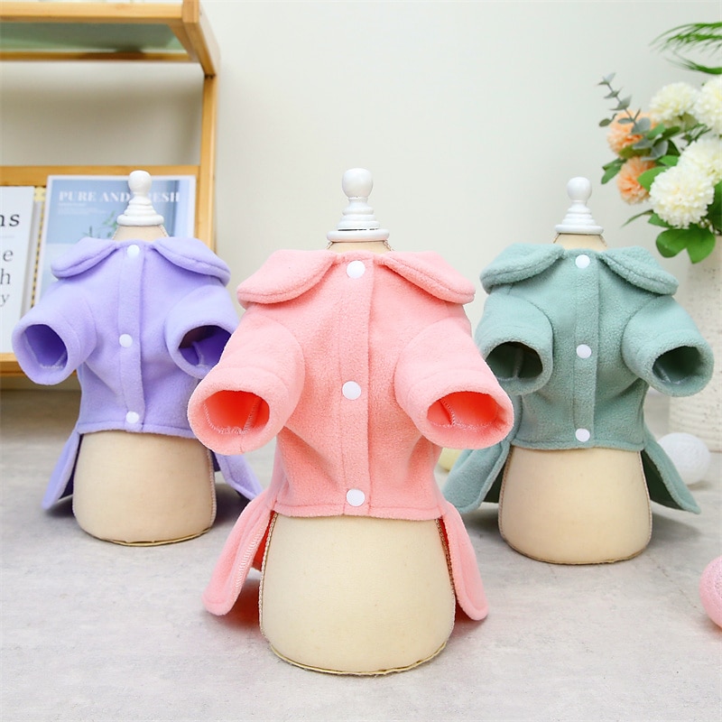 Hunde Katzen Kleider Einfarbig nette Art Süß Alltagskleidung Casual Winter Hundekleidung Welpenkleidung Hunde-Outfits Weich Grün Purpur Rosa Kostüm für Mädchen und Jungen Hund Baumwolle S M L XL 2XL 2026 - $12.49 –P6