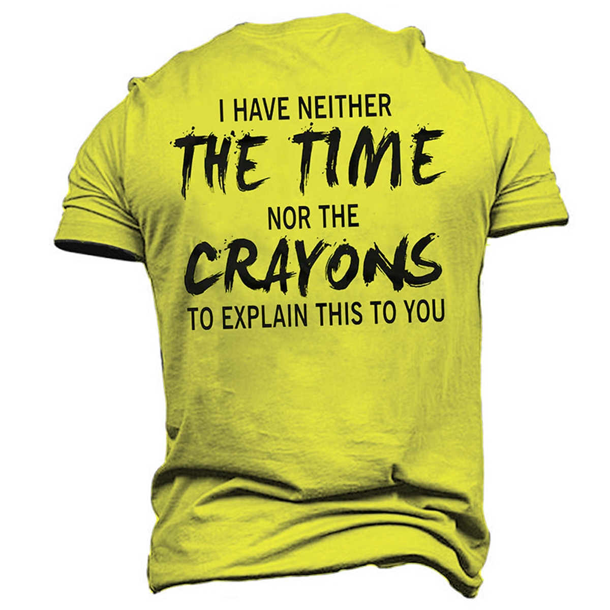 Herren Grafik T-Shirt "Weder Zeit noch Wachsmalstifte um das zu erklären" Sarkastisch Lustiges Büro Kurzarm 2026 - $19.49 –P5
