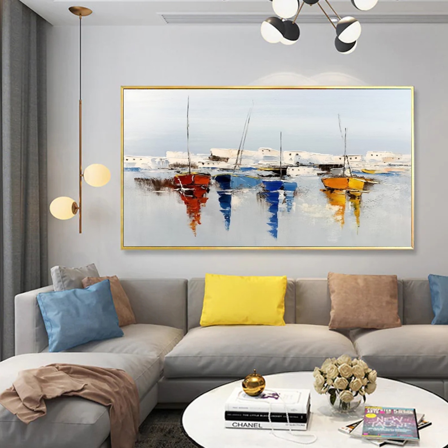 Handmade Oil Painting Canvas Wall Art Decorative Abstract Knife Painting Landscape White For Home Decor Rolled Frameless Unstretched Painting 2025 - $61.99 –P1