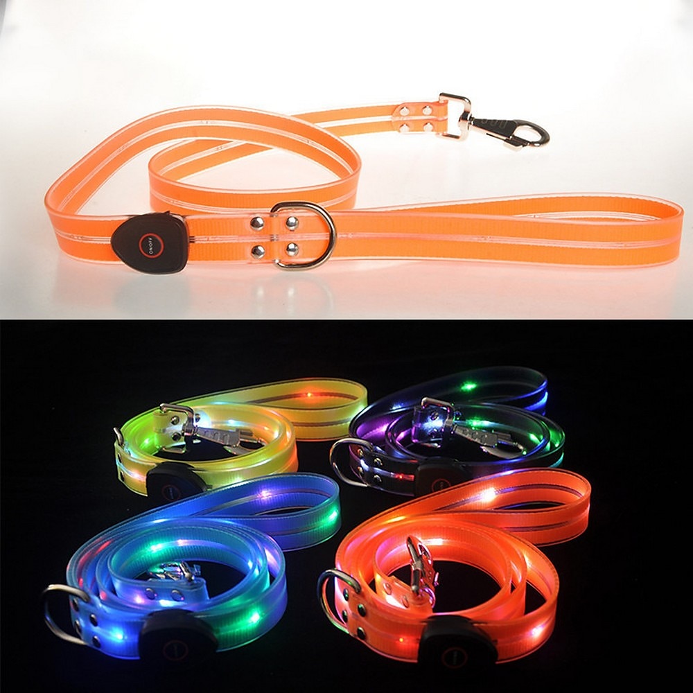 lesă pentru câini cu led, reîncărcabilă prin usb, cu lățime de 2,5 cm, lesă pentru animale de companie, mod cu 3 lumini, bliț rapid rapid, bliț lent 2025 - $28.99 –P1