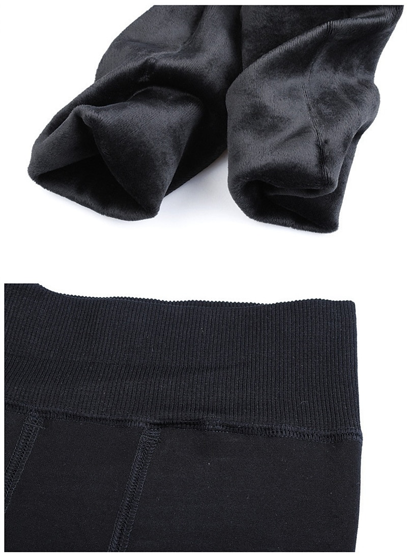 Femmes Pantalon en polaire Collants Leggings Mode Longueur complète Couleur Unie Lifting des fesses Confort Contrôle du ventre Élastique Décontracté Quotidien Noir Grise de 2025 ? $20.99 –P7