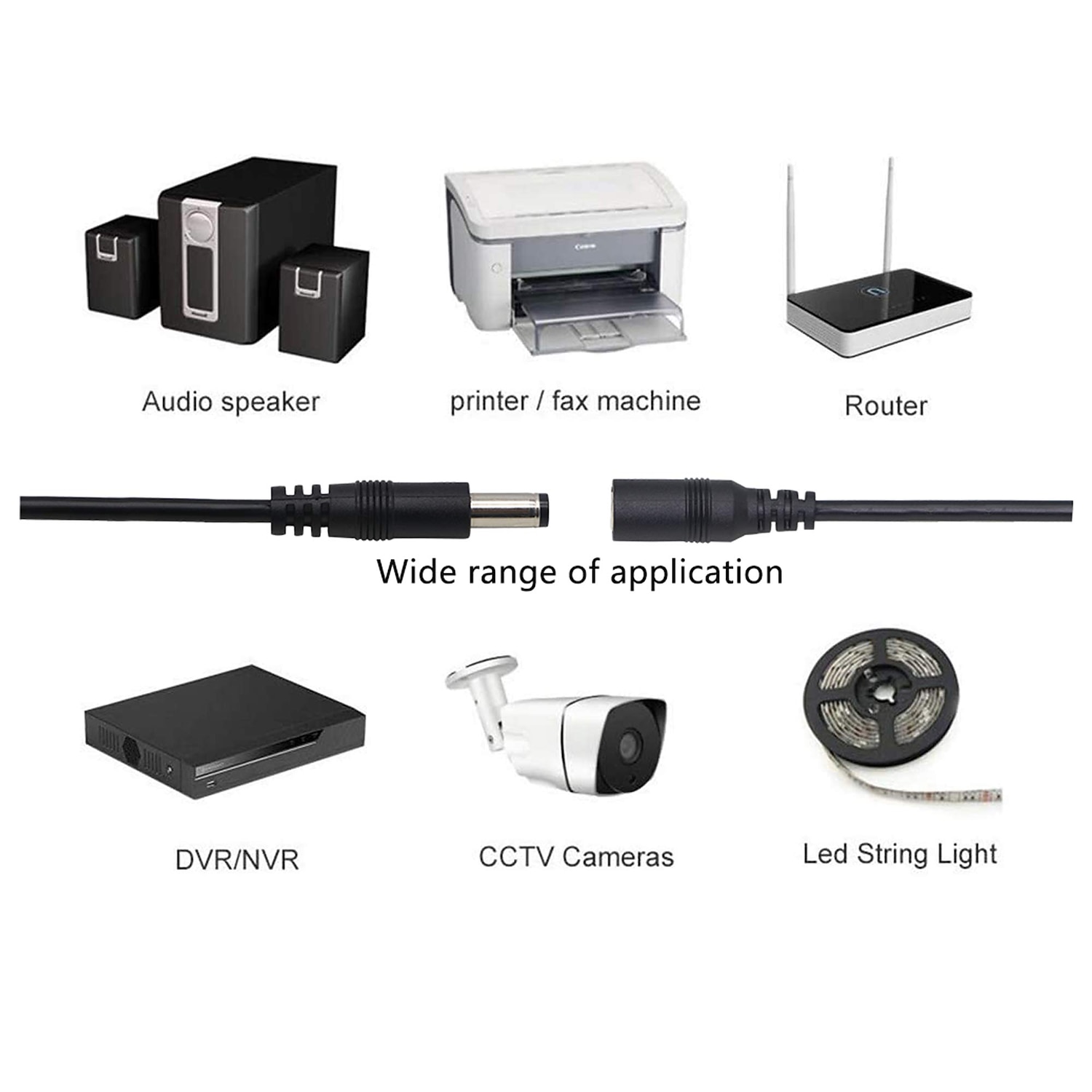 2 pz 30 cm dc 5,5 mm x 2,5 mm maschio a femmina cavo di collegamento interruttore (adatto per telecamera di sicurezza cctv led) del 2025 a $8.49 –P4