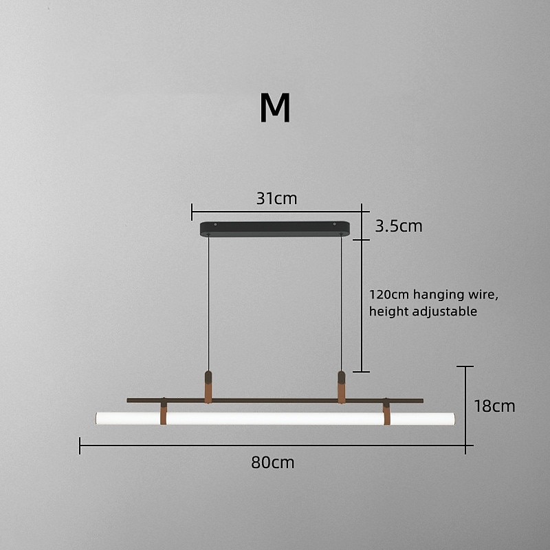 2026年 80cm LEDペンダントライト モダンラインデザイン チェーン調節可能 ハンギングランプ キッチン・ダイニング・リビングルーム用 ブラック×ゴールド 110-120V 220-240V  コレクション – $399.99 –P1