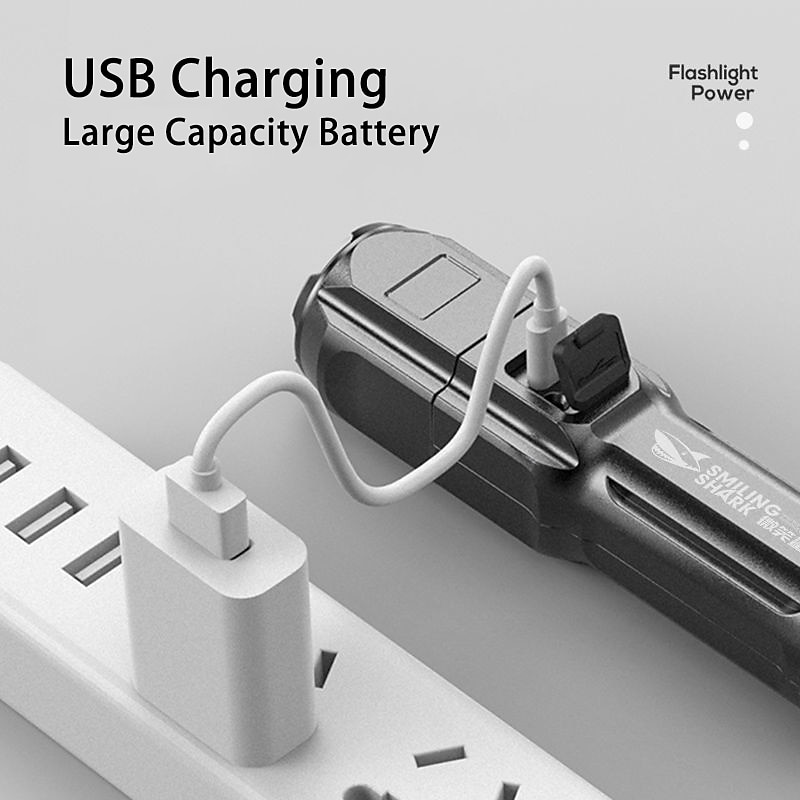 Светодиодный фонарик usb супер яркий масштабируемый usb перезаряжаемый t6 тактический фонарь для кемпинга походы рыбалка охота на открытом воздухе 3,7 В 2025 - $8.49 –P4
