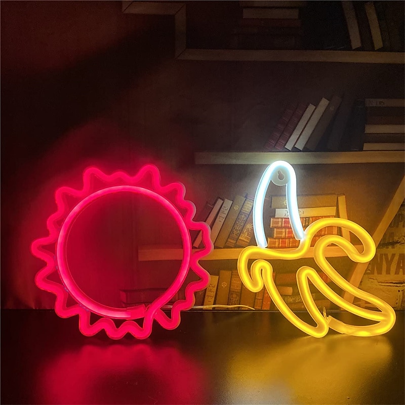 Neon Light Banana Shaped Neon Lamp Hanging Lamp AAA Battery Box Power Supply 2025 - $30.99 –P12
