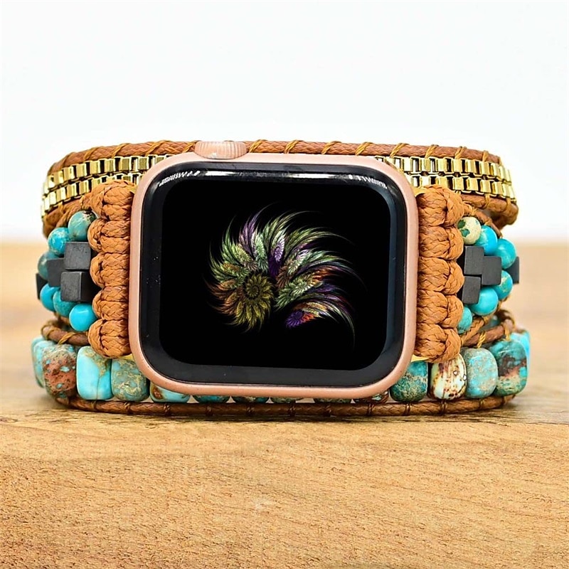 Handmade Braided Rope Compatible with Apple Watch band Women Multilayer Beaded Beads Strap Replacement Wristband for 38mm 40mm 41mm 42mm 44mm 45mm 49mm iwatch Series Ultra 8 7 6 SE 5 4 3 2 1 2025 - $27.99 –P7
