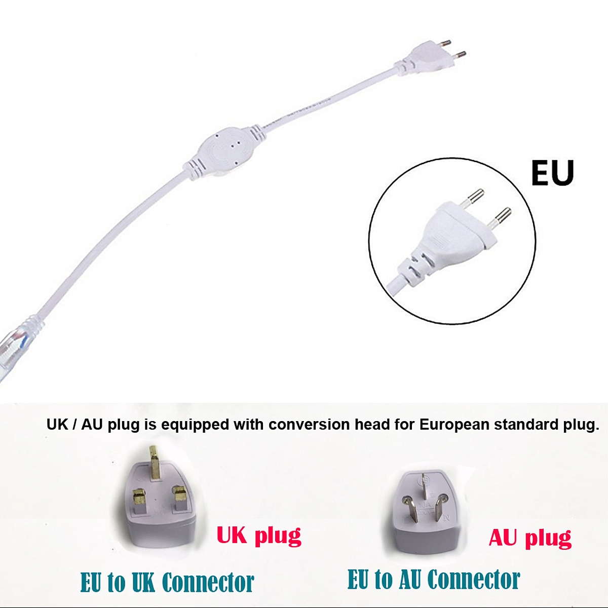 LED Strip Light Plug in Outdoor Waterproof IP67 AC220V 4040 LED Strip Light Diode Tape Holiday Decorative Light LED String with 60led / m with EU Plug 2025 - $15.99 –P4