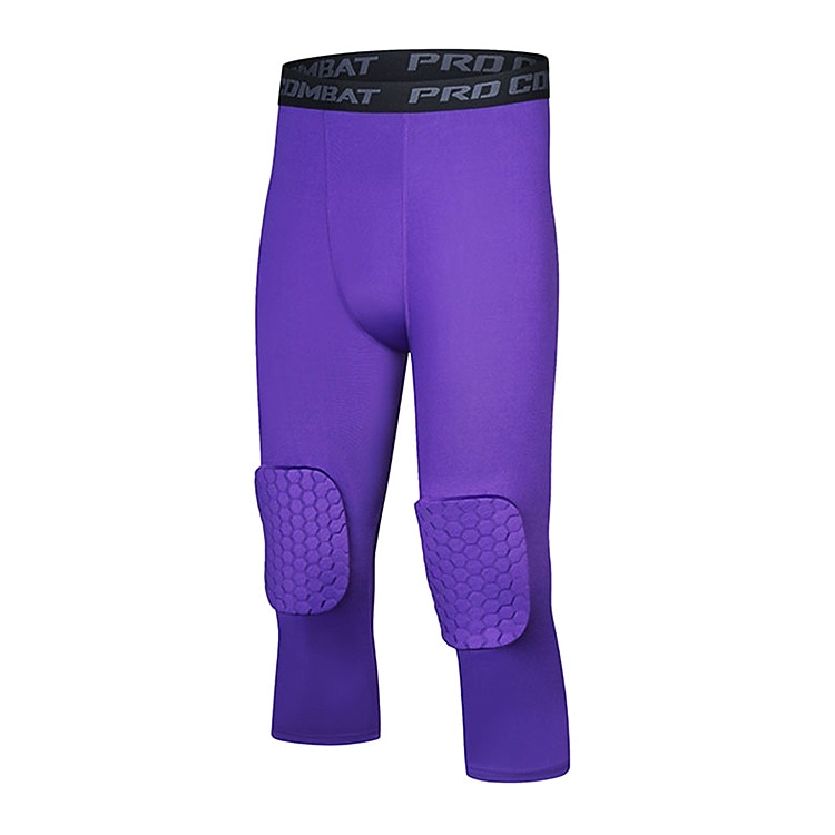 Men's Running Tights Leggings Compression 3/4 Pants Knee Pads Base Layer Athletic Athleisure Spandex Breathable Quick Dry Moisture Wicking Fitness Gym Workout Basketball Sportswear Activewear Solid 2025 - $16.49 –P10