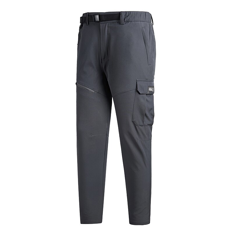 Herren Wasserdichte Wanderhose Fleece-gefütterte Hose Softshellhosen Winter Außen Regular Fit warm Fleece-Futter Abnehmbares Vlies Atmungsaktiv Hosen / Regenhose Unten Dunkelgrau Schwarz / Orange 2025 - $55.99 –P11