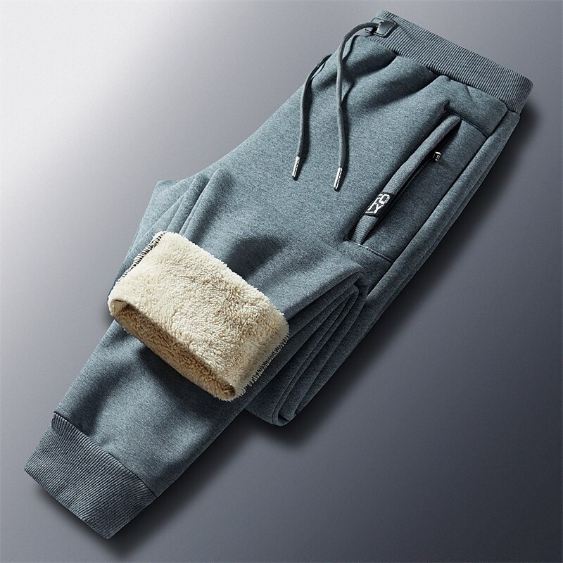 Men's Sherpa Fleece Pants Sweatpants Joggers Winter Pants Drawstring Solid Color Comfort Warm Casual Daily Going out Sports Stylish 1 2 Micro-elastic 2025 - $30.99 –P11