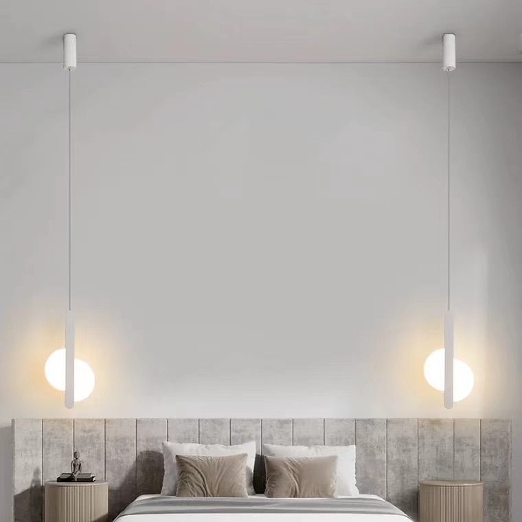 20 cm LED Pendant Light Nordic Black Hanging Light with White Lampshade Dining Room Office Bedroom Simple Geometric Metal Black LED Modern 220-240V 2025 - $120.99 –P14