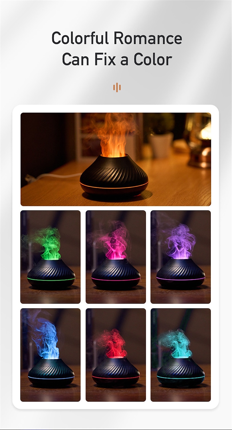 LED Smart Light Air Humidifier Colorful Flame USB Car Aromatherapy Humidifiers Diffusers Portable Diffuser Essential Oils for Home Room Fragrance 2025 - $22.99 –P9