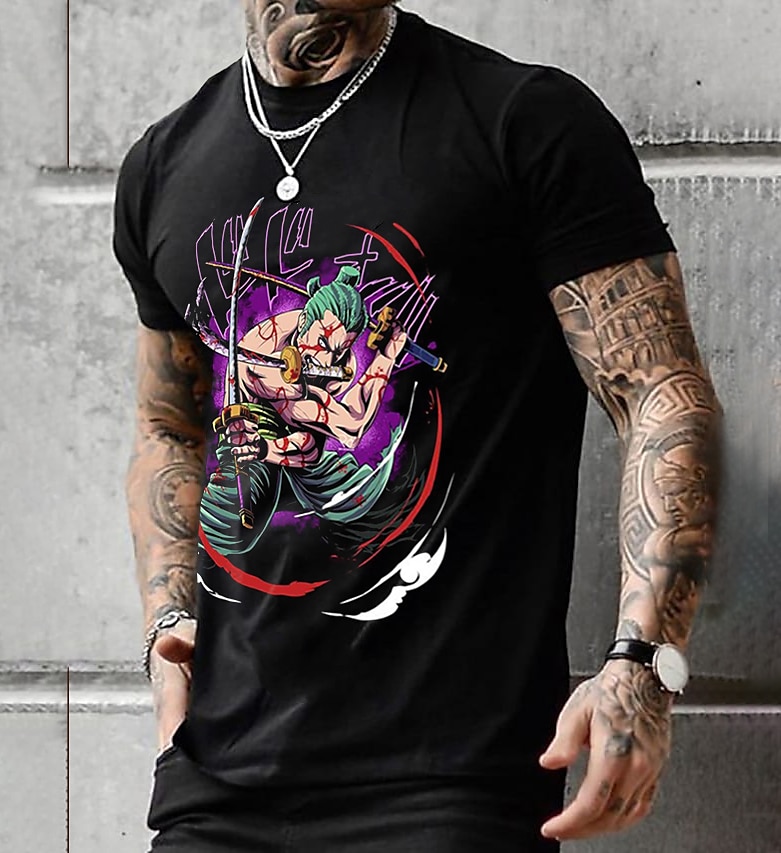 One Piece Roronoa Zoro Japonesa/Curta Anime Desenho Anime 3D Clássico Estilo de rua Para Casal Homens Mulheres Adulto Impressão 3D de 2025 por $17.49 –P1