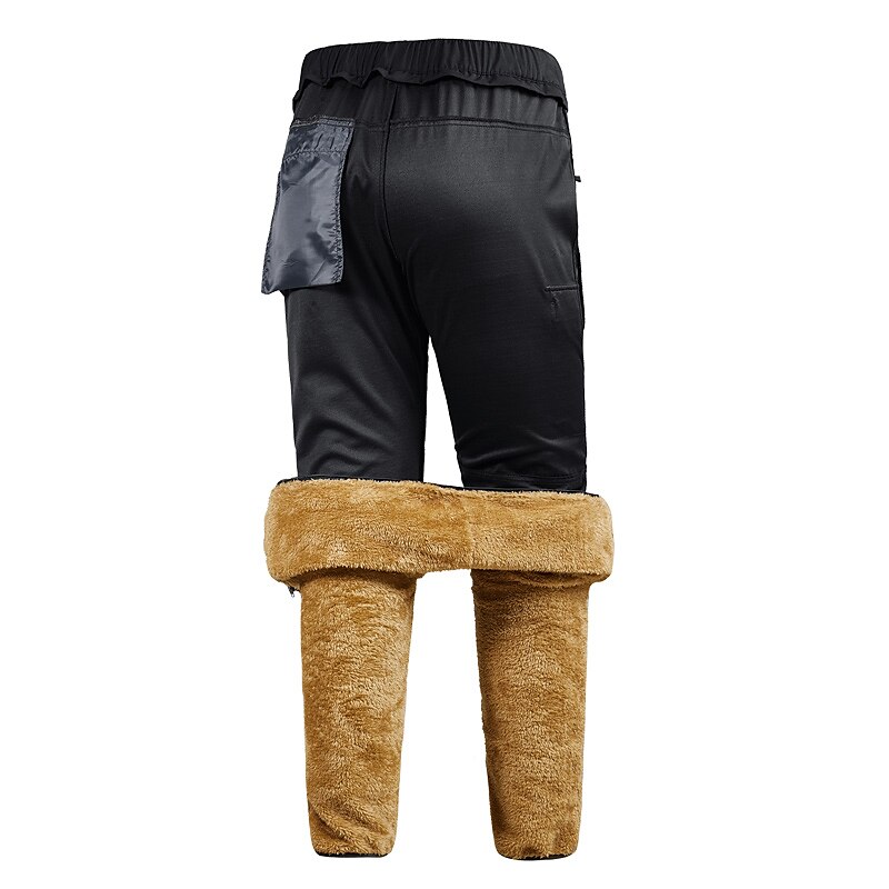 Herren Wasserdichte Wanderhose Fleece-gefütterte Hose Softshellhosen Winter Außen Regular Fit warm Fleece-Futter Abnehmbares Vlies Atmungsaktiv Hosen / Regenhose Unten Dunkelgrau Schwarz / Orange 2025 - $55.99 –P16