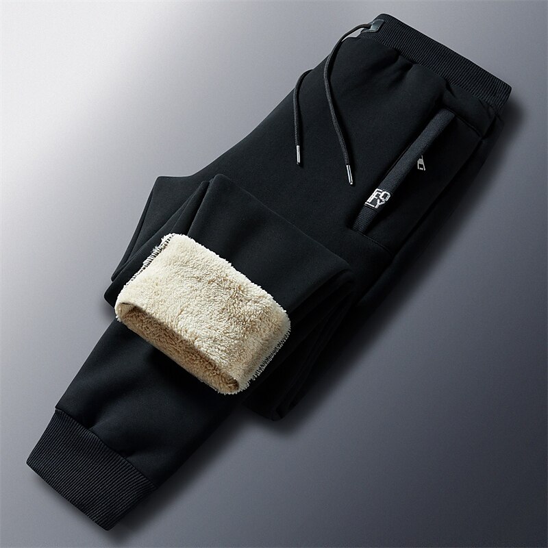 Men's Sherpa Fleece Pants Sweatpants Joggers Winter Pants Drawstring Solid Color Comfort Warm Casual Daily Going out Sports Stylish 1 2 Micro-elastic 2025 - $30.99 –P7