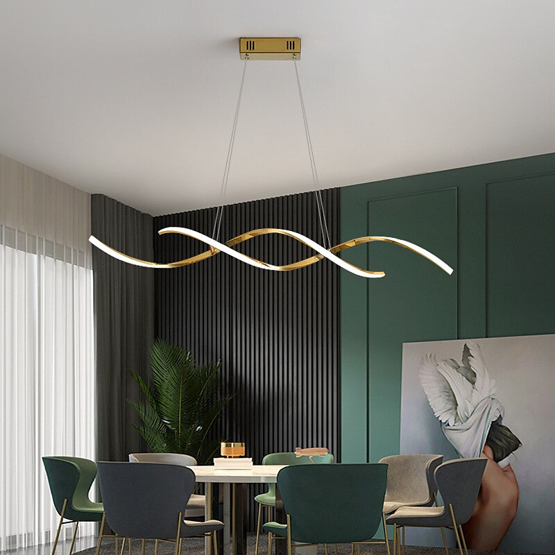 LED Pendant Light Linear 90 cm 3000K Gold/Silver Adjustable Island Lights Dimmable Aluminum Stylish Minimalist Painted Finishes Nordic Style Dining Room Kitchen Lights 110-220V 2025 - $449.99 –P6