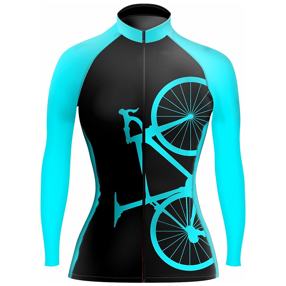 Women's Cycling Jersey Graphic Funny Long Sleeve Bike Jersey Top with 3 Rear Pockets Mountain Bike MTB Road Bike Cycling Quick Dry Reflective Strips Back Pocket Moisture Wicking Sports Rose Red 2026 - $34.99 –P11