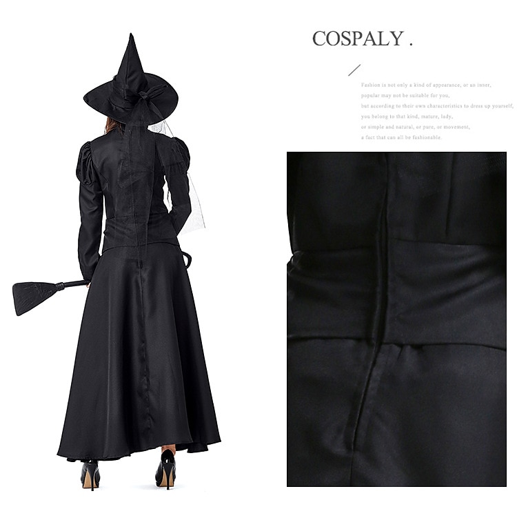 Der Zauberer von Oz böse Hexe Elphaba Kleid Cosplay Kostüm Hut Kinder Erwachsene Frauen Mädchen Halloween Karneval Maskerade einfache Karnevalskostüme für Walpurgisnacht 2025 - $48.99 –P6