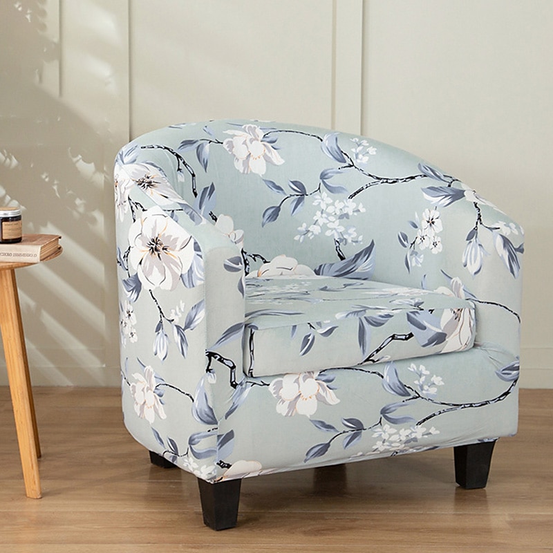 Floral Printed Club Chair Barrel Chair Slipcover Stretch Armchair Covers 1-Piece Club Tub Chair Covers Sofa Cover Couch Furniture Protector Cover Spandex Couch Covers for Living Room 2025 - $39.99 –P8