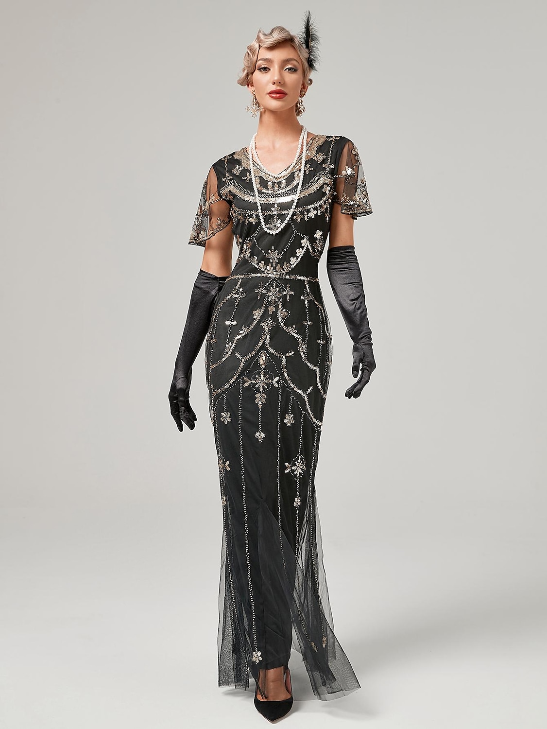 Ordító 20-as évek 1920-as évek Koktélruha Flapper ruha Ruhák Álarcosbál Szabályos A nagy Gatsby Charleston Esküvői Vendég Flitter Női Mindszentek napja Farsang Álarcos mulatság Farsang Esküvő Esküvői 2025 - $9.99 –P2