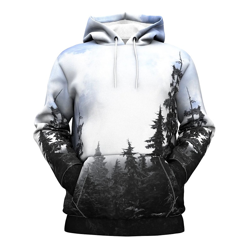 Per uomo Albero Stampe Grafiche Felpa con Cappuccio Felpe con cappuccio Felpa Streetwear Designer Casual Grande e Alto Manica Lunga Con Cappuccio Quotidiano Sportivo Azzurro Stampato Primavera del 2026 a $32.99 –P1