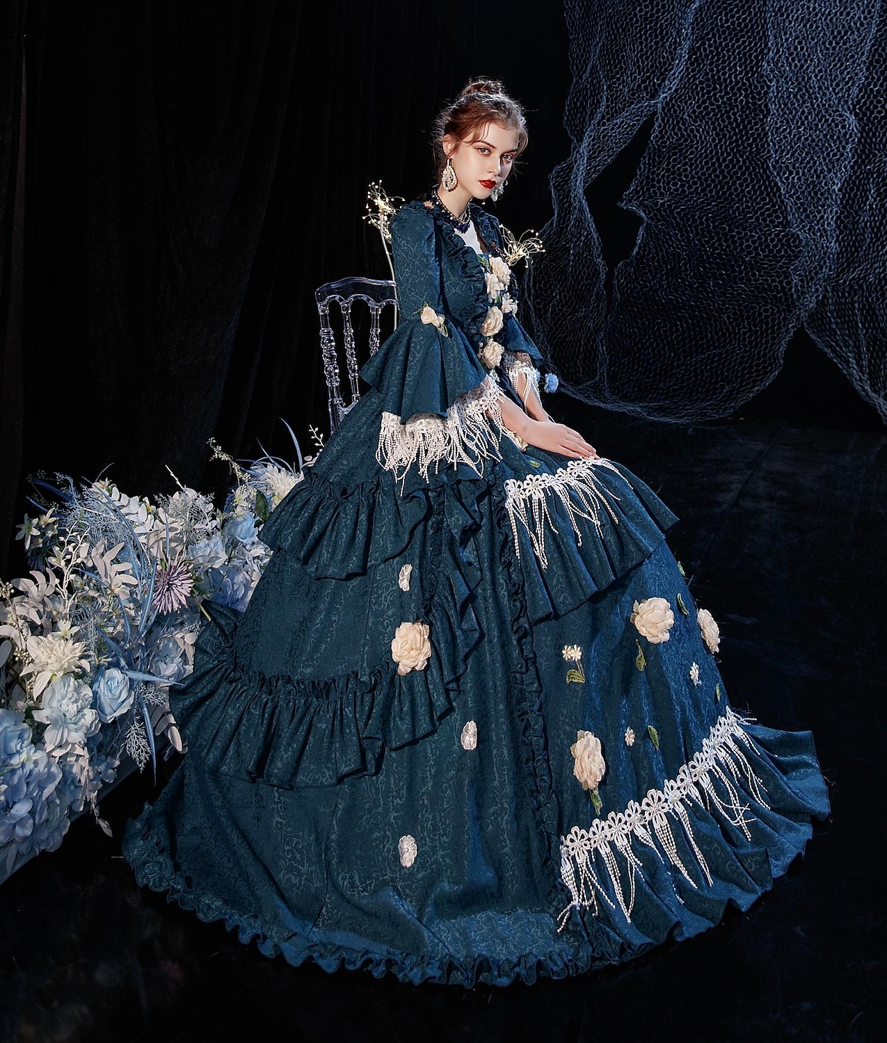 Gothic Victorian Vintage Inspired Dress Party Costume Prom Dress Princess Shakespeare Solid Color Ball Gown Women's Christmas Carnival New Year Party Evening Party Masquerade Adults' Dress All Seasons 2025 - $308.49 –P5