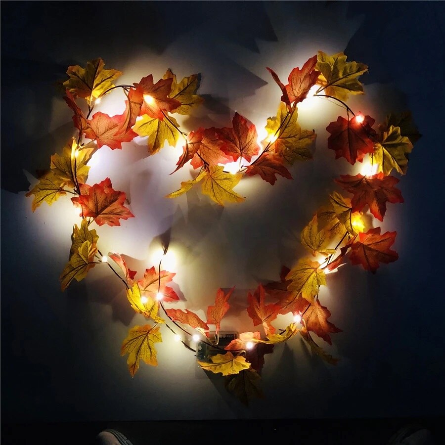 1,7m 20leds φθινόπωρο φύλλα σφενδάμου rattan led string string 5pcs 2pcs holiday party κήπος ημέρα των ευχαριστιών φεστιβάλ συγκομιδή διακοσμητικό φως χωρίς μπαταρία 2025 - $22.99 –P4