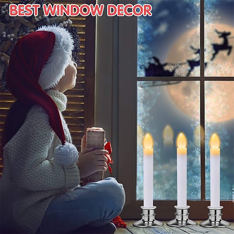 6/12PCS Flameless Candles  LED Candles Lights 6.5in 16.5CM White Flameless LED Taper Candles Battery Operated Hanging Taper Candles Candlesicks for Party Church Halloween Christmas Decor 2025 - $23.19 –P11