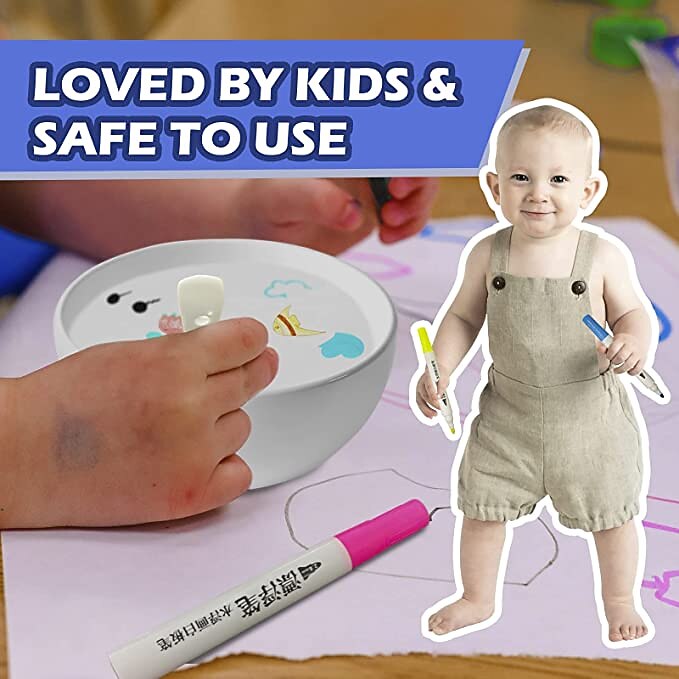 Magic Water Painting Pen, 12 Farben Magic Floating Ink Pen Kit Set, Löschen von Whiteboard-Markern, Doodle Water Pens, tolle Idee für Kinder, Jungen, Mädchen, Erwachsene 2026 - $7.99 –P7