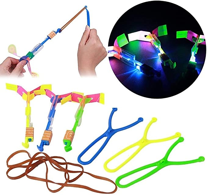 10pcs Amazing Led Light Arrow Rocket Helicopter Flying Toy Party Fun Gift Elastic Slingshot Flying Copters Birthdays Outdoor Game for Children Kidsfor Gift for Boy&Girls 2025 - $17.99 –P5