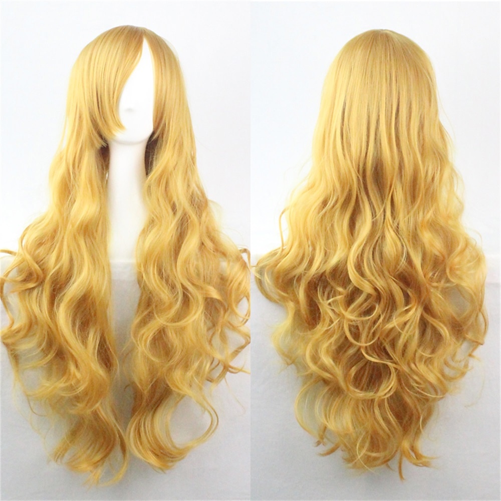 parrucca cos parrucca 80 cm capelli ricci lunghi capelli ricci multicolori in seta ad alta temperatura parrucche anime di halloween del 2025 a $16.99 –P14