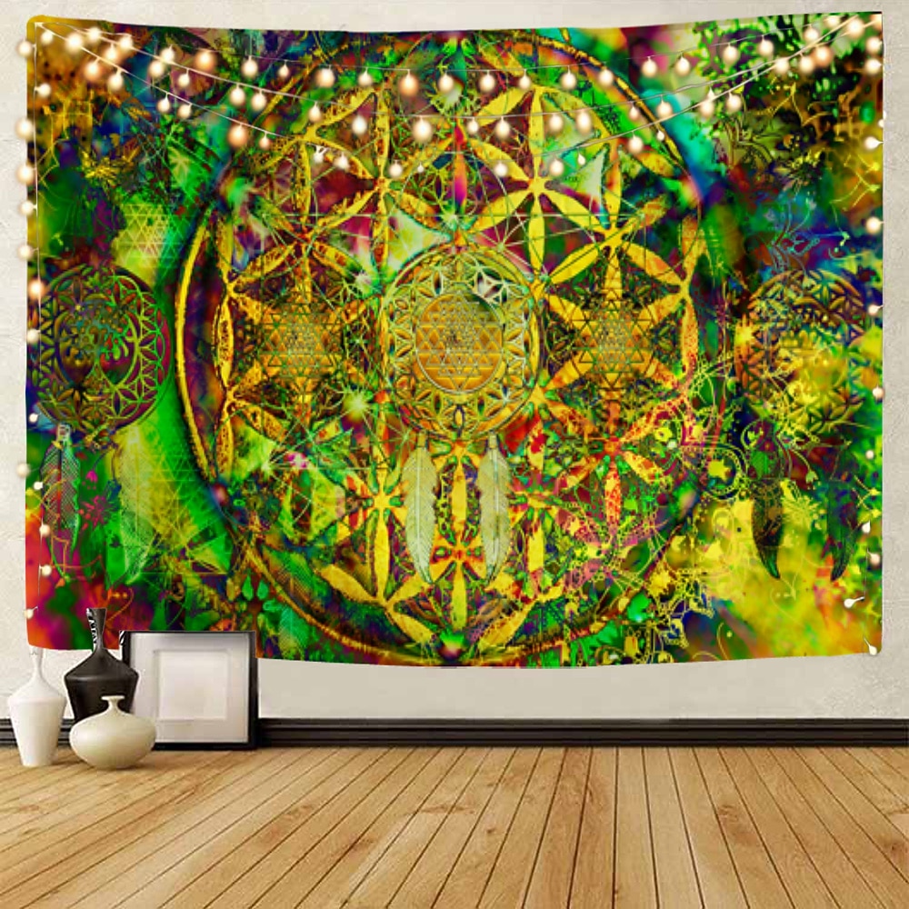 mandala czeski gobelin ścienny art decor koc kurtyna wiszący dom sypialnia salon akademik dekoracja boho hippie psychodeliczny kwiatowy kwiat lotos indyjski 2026 - $20.99 –P9