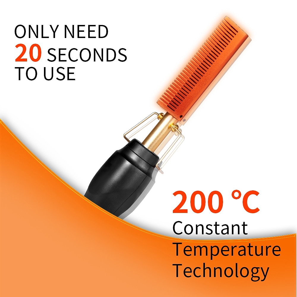 2 in 1 Hot Comb Hair Straightener Flat Irons Straightening Wet Dry Dual Use Brush Electric Heating Comb Hair Straight Styler Hair Curler Valentine's Day Gift 2026 - $22.99 –P6