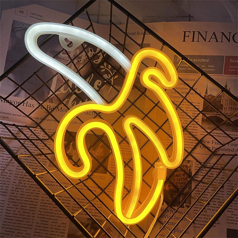 Neon Light Banana Shaped Neon Lamp Hanging Lamp AAA Battery Box Power Supply 2025 - $30.99 –P17