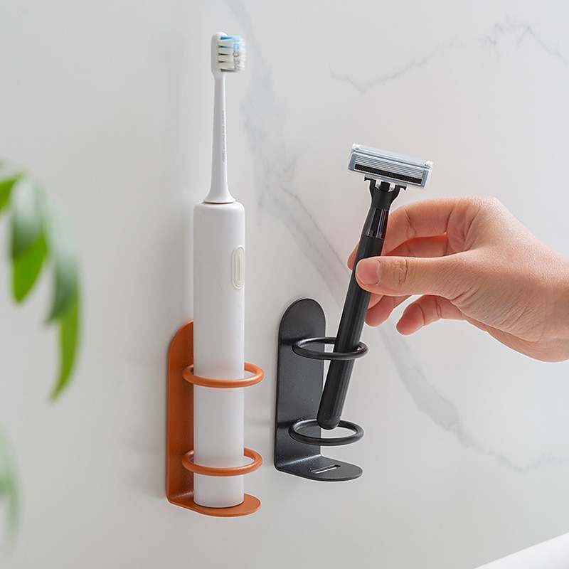 porte-brosse à dents électrique en fer forgé tenture murale sans poinçon facile à démonter et à laver supports à capacité de charge élevée de 2026 ? $13.99 –P6