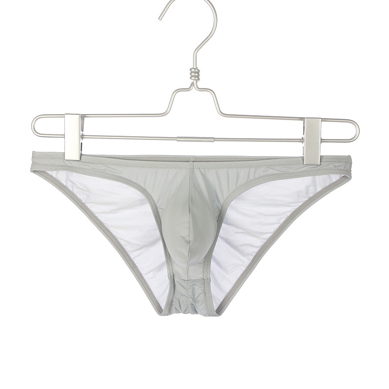 Men's 1pack Basic Panties Briefs Ruched Nylon Antibacterial Leak Proof Pure Color Mid Waist Black White 2025 - $8.49 –P5