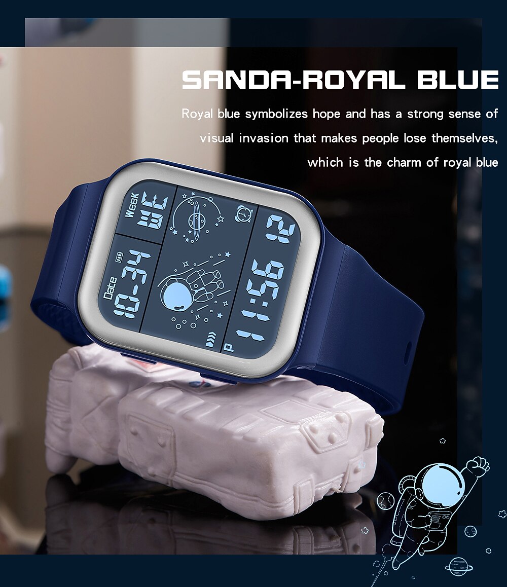 SANDA Men s Digital Watches LED Luminous Waterproof 12 24 Hours