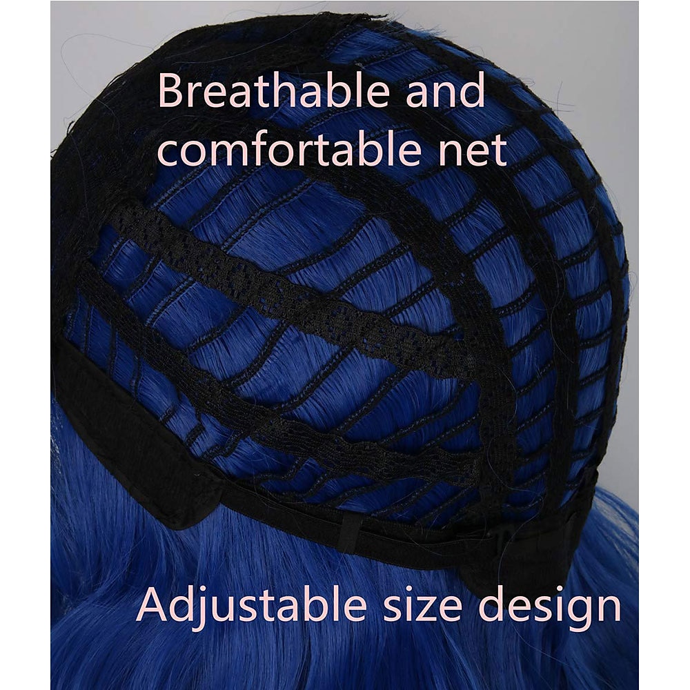 Kids Girls Topcosplay Blue Wig Long Wavy Carnival Costume Cosplay Wig with Black Roots for Dress Up Party 2025 - $29.99 –P6