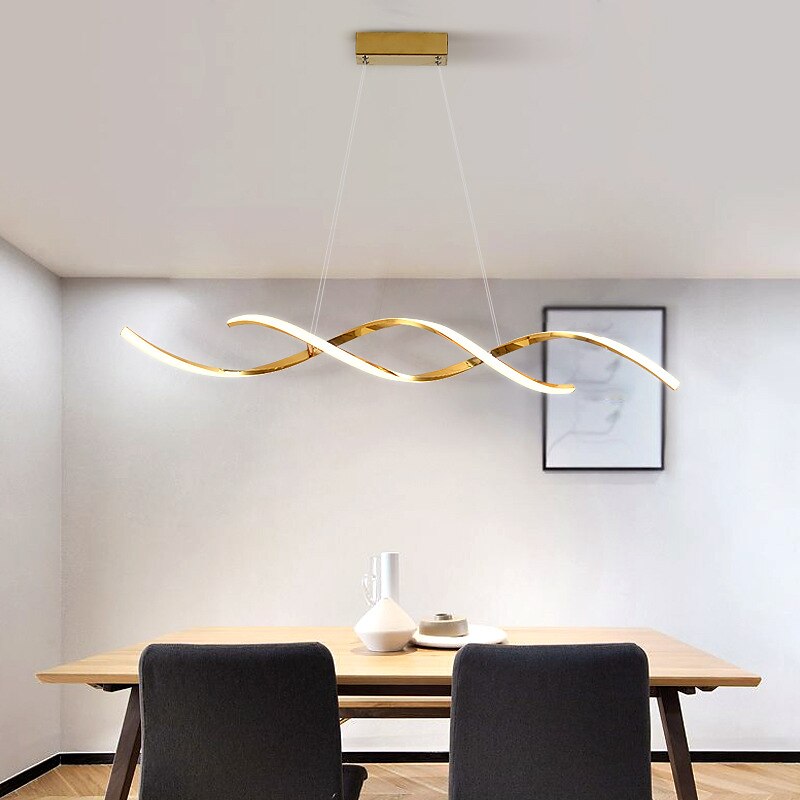 LED Pendant Light Linear 90 cm 3000K Gold/Silver Adjustable Island Lights Dimmable Aluminum Stylish Minimalist Painted Finishes Nordic Style Dining Room Kitchen Lights 110-220V 2025 - $449.99 –P2